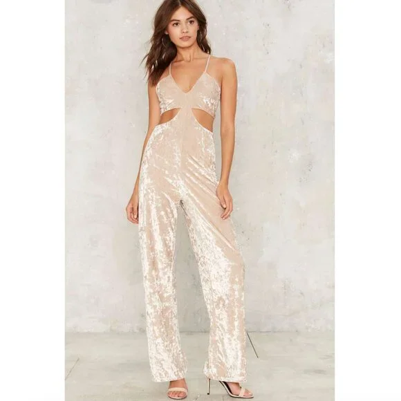 Clothes Nasty Gal Velvet Jumpsuit Jumpsuits Star Embellished